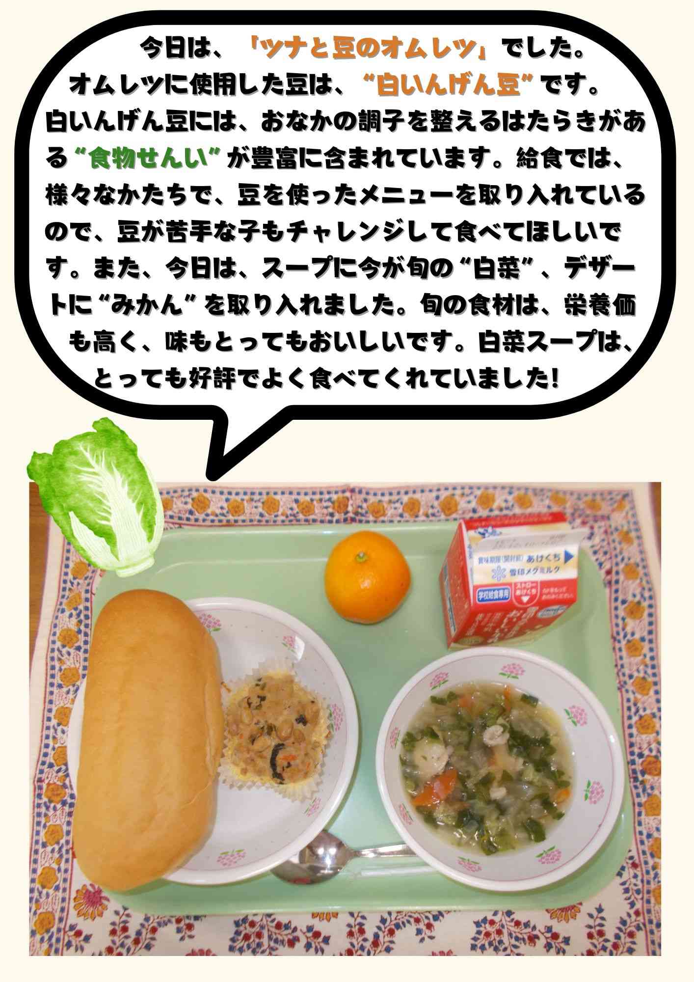 １１．２７　ツナと豆のオムレツ (2)